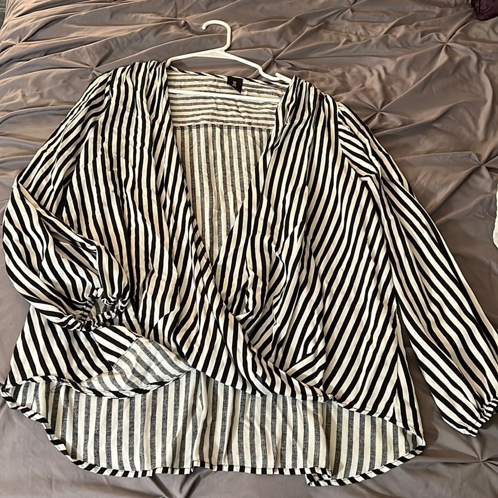 Black and White Striped blouse
